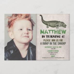 Convite do aniversário do jacaré, foto do