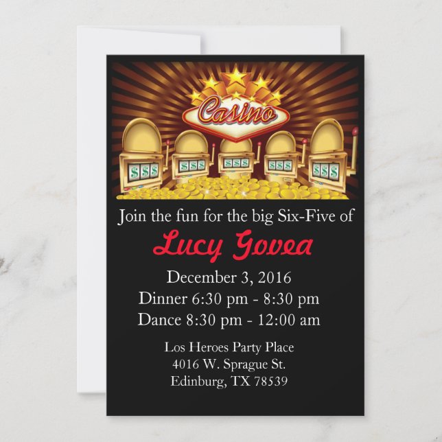 Convite do aniversário do jackpot (Frente)