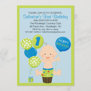 Convite do aniversário do menino brilhante do bol