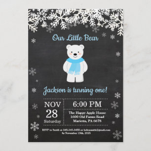 Convite do aniversário do menino do inverno do