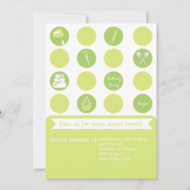 Convite do aniversário do partido do cozimento (Frente)