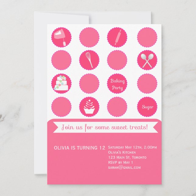 Convite do aniversário do partido do cozimento (Frente)