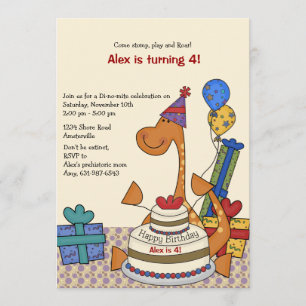 Convite do aniversário do partido do dinossauro