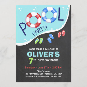 Convite do aniversário do quadro do verão da festa