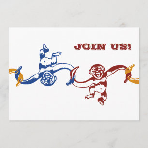 Convite do aniversário do tambor do macaco