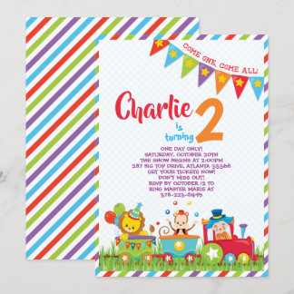 Convite do aniversário do trem do circo