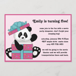 Convite do aniversário do urso de panda