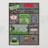 Convite do aniversário do zombi