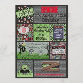 Convite do aniversário do zombi