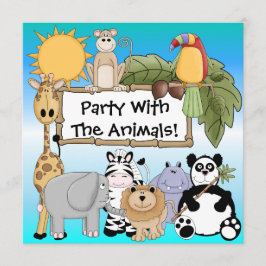 Convite do aniversário dos animais do jardim