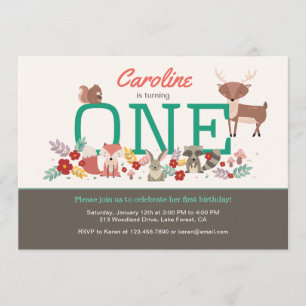 Convite do aniversário dos animais doces da