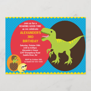 Convite do aniversário dos dinossauros do
