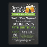 Convite do aniversário dos elogios e das cervejas<br><div class="desc">Surpreenda cartão do convite do aniversário dos elogios e das cervejas o 50th. Aniversário adulto. Verde. 16o 18o 2ø 30o 40th 50th 60th 90 100th do 80 do 70. Alguma idade. Para uma personalização mais adicional, clique por favor "personalizam-no" botão e usam-nos nossa ferramenta de design para alterar este modelo....</div>