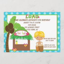 Convite do aniversário dos meninos azuis da cabana