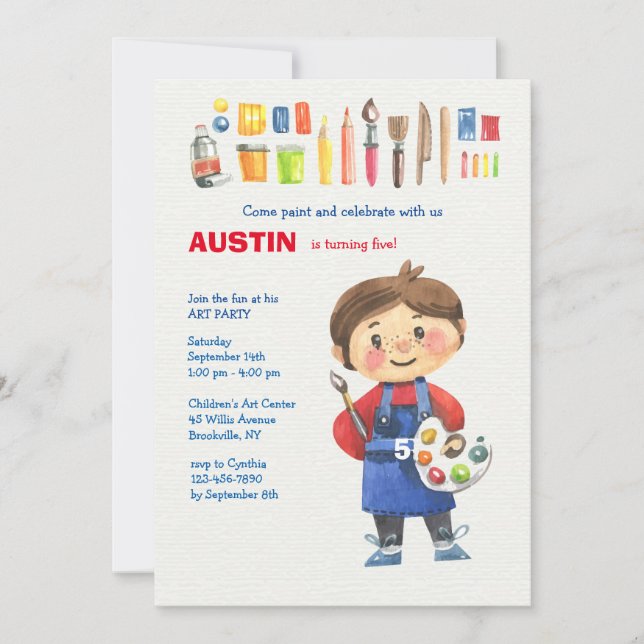 Convite do artista da criança (Frente)