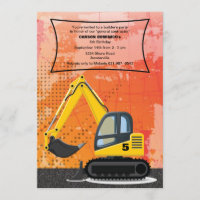 Convite do Backhoe do construtor