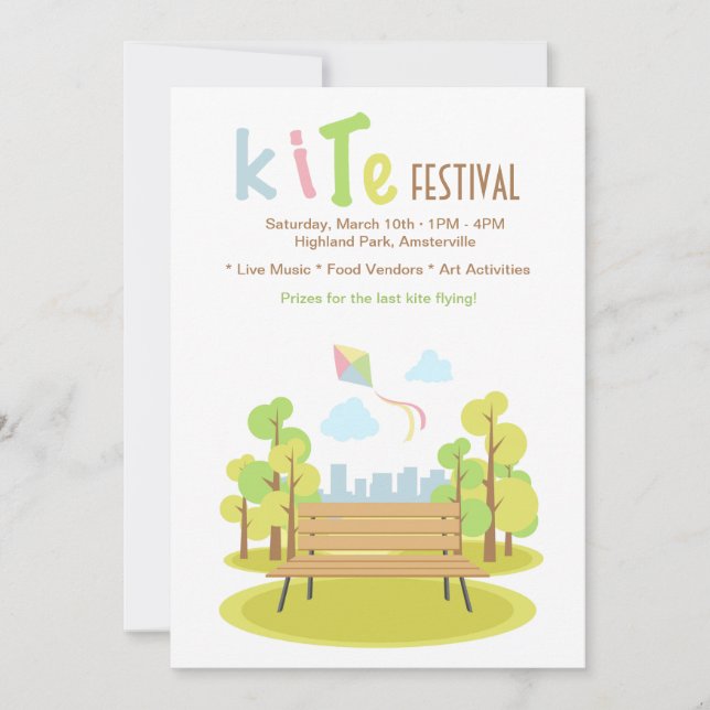 Convite do banco de parque (Frente)