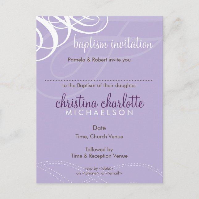CONVITE DO BAPTISM :: voga 3 do designer (Frente)