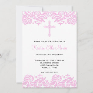 Convite do baptismo do batismo do damasco