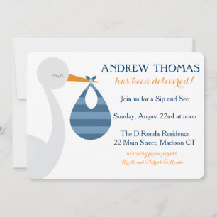 Convite do bebê da cegonha/anúncio do bebê