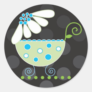 Convite do bebê da margarida ou etiqueta do favor