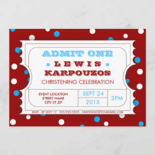 Convite do bilhete do partido do batismo do