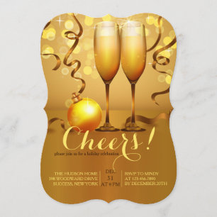 Convite do brinde de Champagne do ano novo