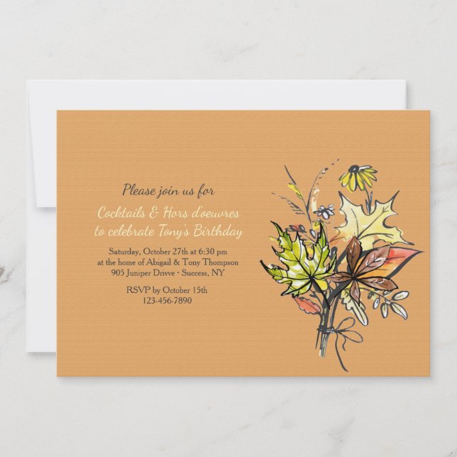 Convite do buquê dois da queda (Frente)