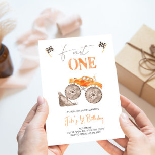 Convite do Caminhão Monstro Laranja Fast ONE