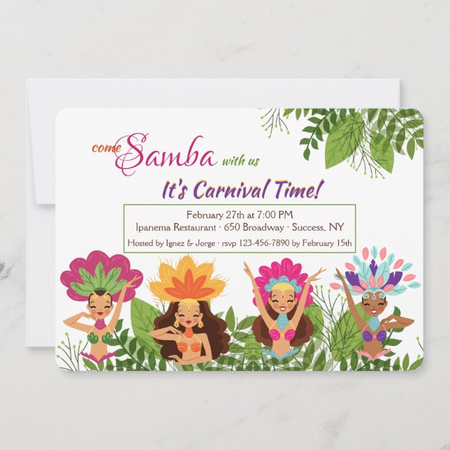 Convite do carnaval dos dançarinos da samba (Frente)