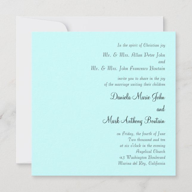 Convite do casamento (Frente)