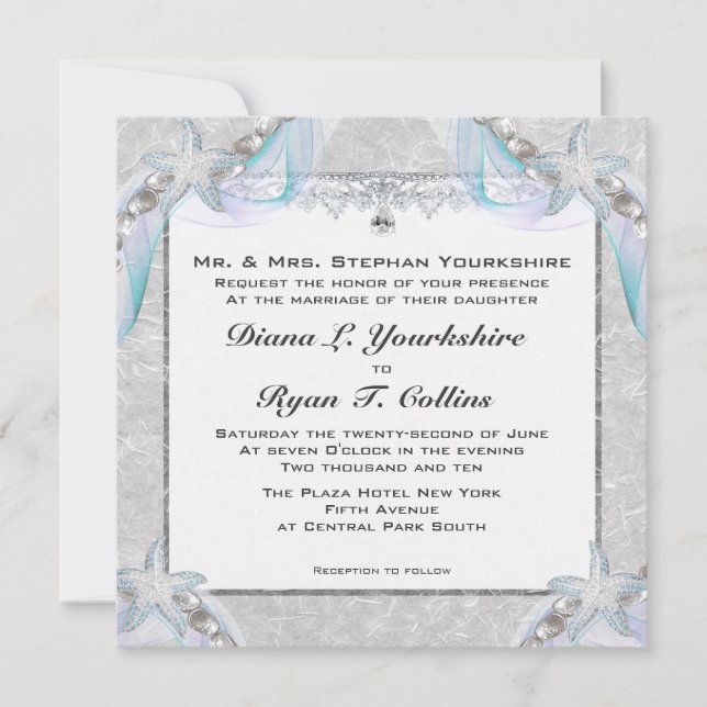 Convite do casamento da estrela do mar (Frente)