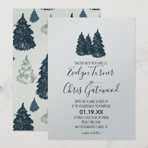 Convite do casamento da floresta do inverno