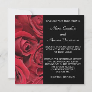 Convite do casamento da rosa vermelha
