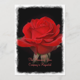 Convite do casamento da rosa vermelha