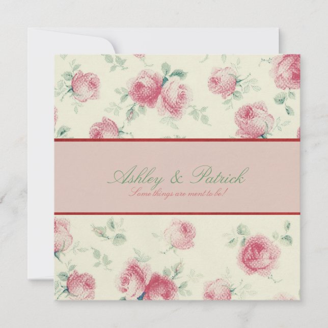 Convite do casamento da textura das rosas (Frente)