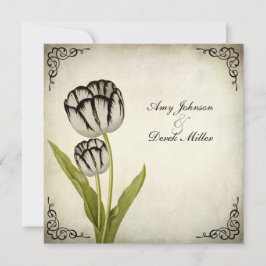 Convite do casamento da tulipa do papagaio do