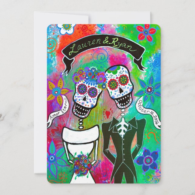 Convite do casamento de Lauren e de Ryan DOD (Verso)