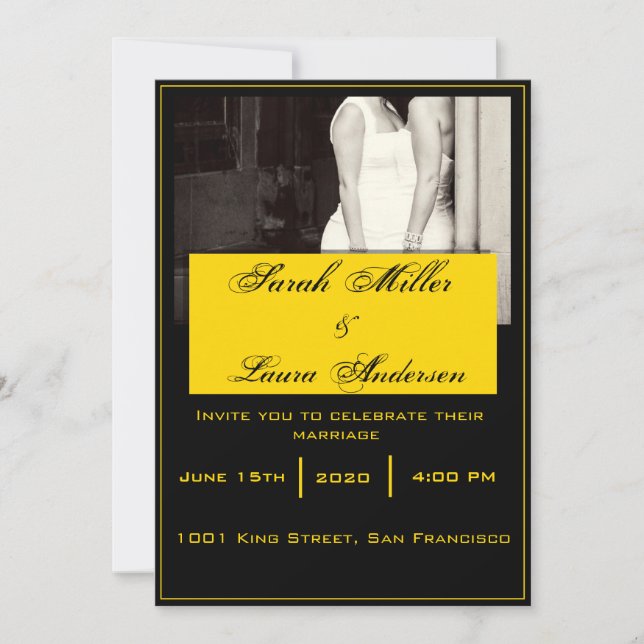 Convite do casamento de LGBT (Frente)