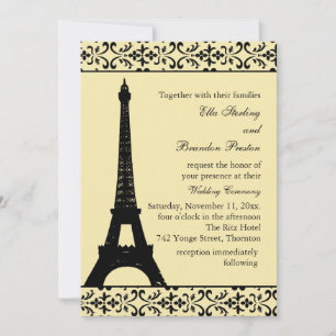 Convite do casamento de Tres Paris (amarelo)