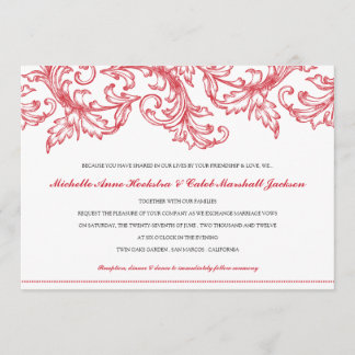 Convite do casamento de Veneza (vermelho do rubi)