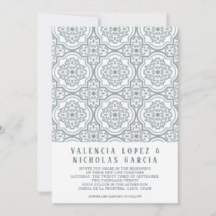 Convite do casamento do azulejo do espanhol