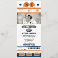 Convite do casamento do bilhete do futebol