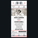 Convite do casamento do bilhete do futebol<br><div class="desc">Este é um design original pela rua de Bella do La. Convite original do casamento do bilhete do futebol ou para algum evento. Seus convidados amarão este convite temático do bilhete dos esportes. As cores estão em brandamente cor-de-rosa e claro - cinzas/Siliver. Adicione sua foto favorita. Se o esquema de...</div>