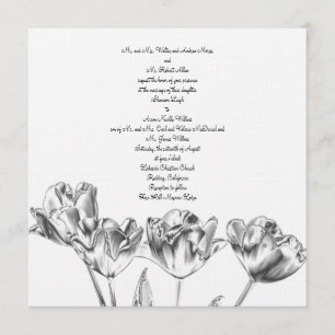 Convite do casamento do cromo da tulipa