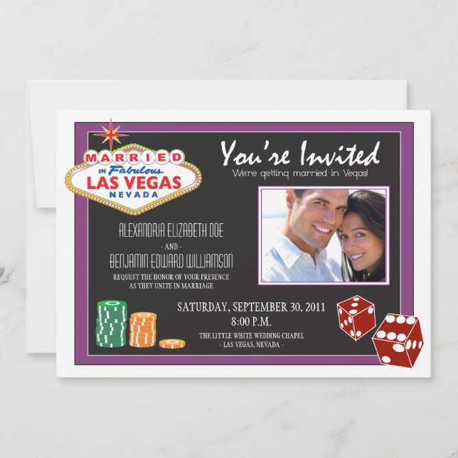 Convite do casamento do destino de Las Vegas (Frente)