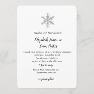 Convite do casamento do floco de neve