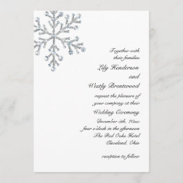 Convite do casamento do floco de neve do inverno