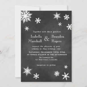 Convite do casamento do floco de neve do quadro