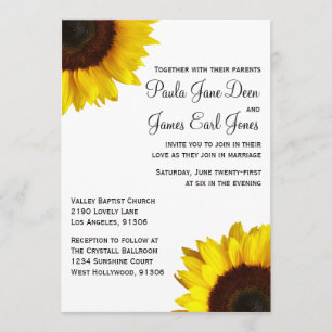 Convite do casamento do girassol